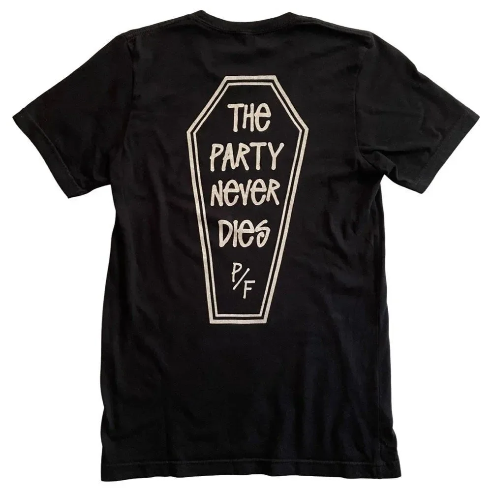 Goth Party Favor The Party Never Dies Coffin Tee Black Size Small